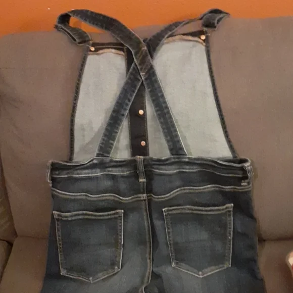 American Eagle Outfitters Dark Blue Women Jeans Overalls - Picture 2 of 5